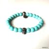 N7504D Bracelet tête de mort homme luxe turquoise naturelle - Bijoux Bracelets en ligne Ninanina - Copie