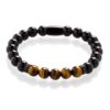 N7506 Bracelet pierres naturelles homme oeil de tigre onyx noir - Bijoux Bracelets en ligne Ninanina