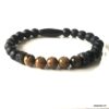 N7506b Bracelet pierres naturelles homme oeil de tigre onyx noir - Bijoux Bracelets en ligne Ninanina