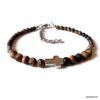 N7496l Bracelet croix chrétienne Acier inoxydable Oeil de Tigre - Bijoux Bracelets en ligne Ninanina