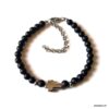 N7498i Bracelet avec une croix Acier inoxydable perle onyx noir - Bijoux Bracelets en ligne Ninanina