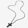 N7509B Collier croix de Jesus noire Acier inoxydable homme - Bijoux Colliers en ligne Ninanina