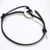N7513a Bracelet cheville corde anneau argent 925 homme - Bijoux Bracelets en ligne Ninanina