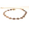 N7536 Bracelet acier inoxydable doré femme motif losange - Bijoux Bracelets en ligne Ninanina