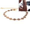 N7536f Bracelet acier inoxydable doré femme motif losange - Bijoux Bracelets en ligne Ninanina