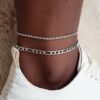 N7545Aa Chaine de pied homme Acier inoxydable corde - Bijoux de pied en ligne Ninanina