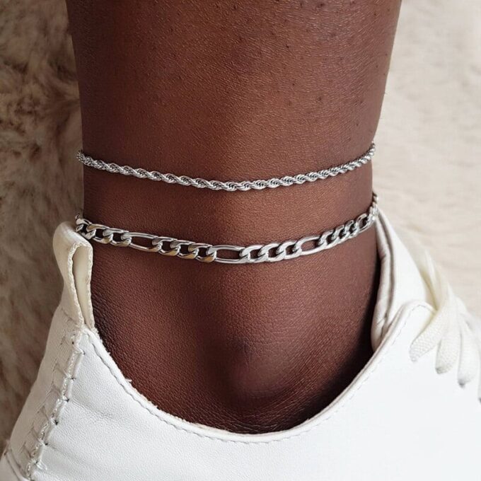 N7545Aa Chaine de pied homme Acier inoxydable corde - Bijoux de pied en ligne Ninanina