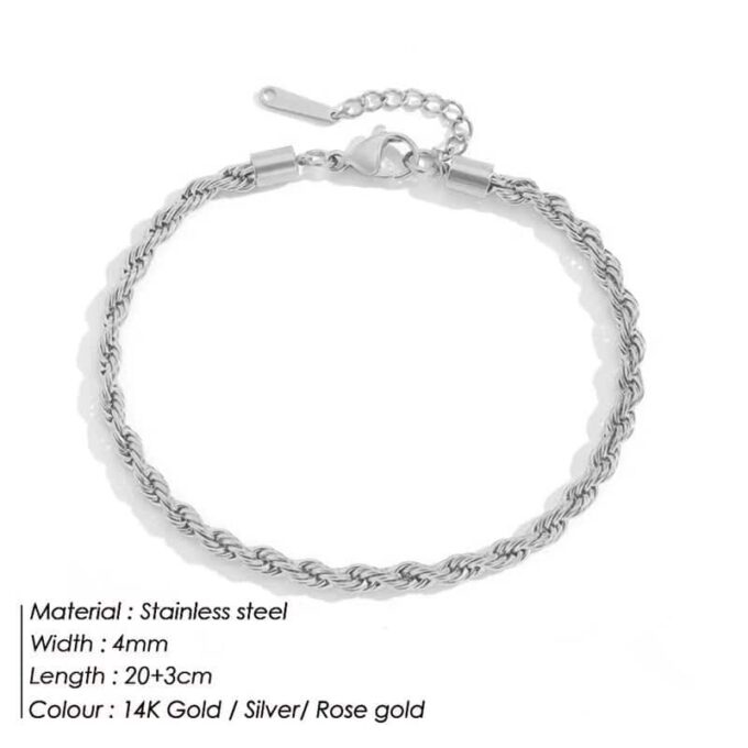 N7545b Chaine de pied homme Acier inoxydable corde - Bijoux de pied en ligne Ninanina