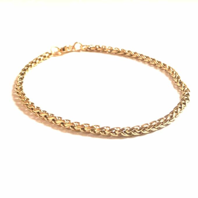 N7548 Bracelet or maille palmier Acier inoxydable doré - Bijoux Bracelets en ligne Ninanina