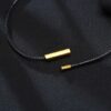 N7578g Collier en cuir homme tressé Acier inoxydable doré - Bijoux Colliers en ligne Ninanina