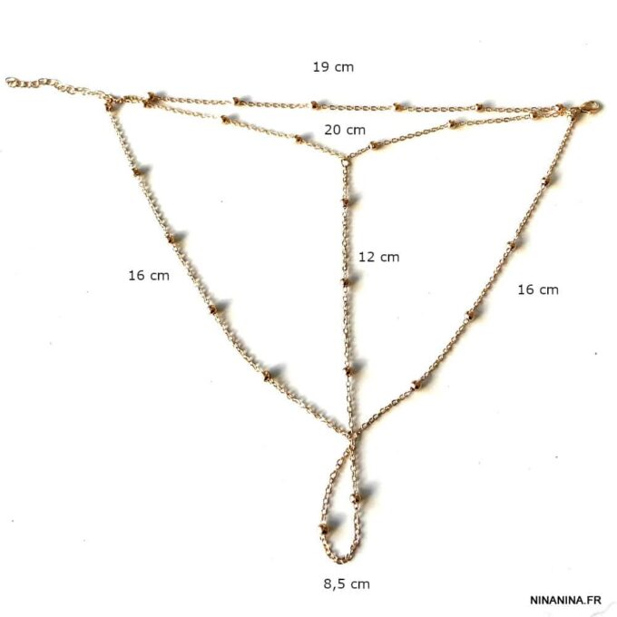 N7519d Chainette pied dorée Femme Acier inoxydable doré - Bijoux de pieds en ligne Ninanina