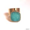 N7529b Bague pendentif acier inoxydable amazonite bleu - Bijoux Bagues en ligne Ninanina