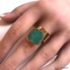 N7529d Bague pendentif acier inoxydable amazonite bleu - Bijoux Bagues en ligne Ninanina