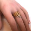 N7530a Bague épée femme réglable pendentif doré zirconium - Bijoux Bagues en ligne Ninanina