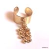 N7531g Bague breloque ronde grappe perles dorées réglable - Bijoux Bagues en ligne Ninanina