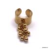 N7531H Bague breloque ronde grappe perles dorées réglable - Bijoux Bagues en ligne Ninanina