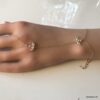 N7561e Bracelet zirconium femme bague chaine plaqué or - Bijoux Bracelets en ligne Ninanina