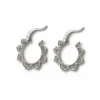 N7565 Boucles d'Oreilles Lotus Plaqué Argent Creoles boheme chic - Bijoux d'oreille en ligne Ninanina