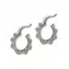 N7565a Boucles d'Oreilles Lotus Plaqué Argent Creoles boheme chic - Bijoux d'oreille en ligne Ninanina