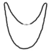 N7585a Collier pierre volcanique homme 4mm Acier - Bijoux Colliers en ligne Ninanina