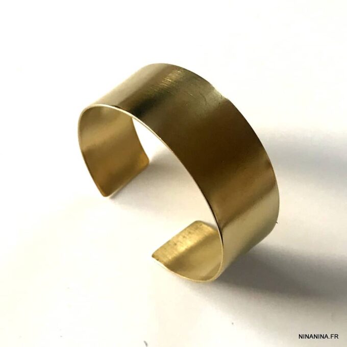 N7538 Bracelet laiton doré - Manchette femme or 20 mm - Bijoux Bracelets en ligne Ninanina