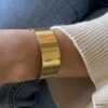 N7538 Manchette Laiton Doré - Bracelet Femme Or 20 mm - Bijoux Manchettes femmes en ligne Ninanina
