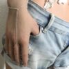N7539b Chainette Bracelet Bague main doigt Argent minimaliste - Bijoux Bracelets en ligne Ninanina