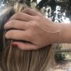 N7539f Chainette Bracelet Bague main doigt Argent minimaliste - Bijoux Bracelets en ligne Ninanina
