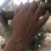 N7539h Chainette Bracelet Bague main doigt Argent minimaliste - Bijoux Bracelets en ligne Ninanina