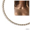 N7591b Ras de cou or plaqué femme chaine maille rectangle - Bijoux Colliers en ligne Ninanina