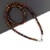N7592a Collier oeil de tigre 6mm Acier inoxydable homme - Bijoux Colliers en ligne Ninanina