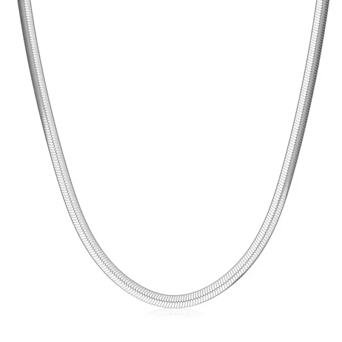 N7589a Chaine plate homme Acier Inoxydable 60 cm - Bijoux Chaines en ligne Ninanina