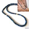 N7593c Collier pierre bleu marine naturelle jaspe homme - Bijoux Colliers en ligne Ninanina