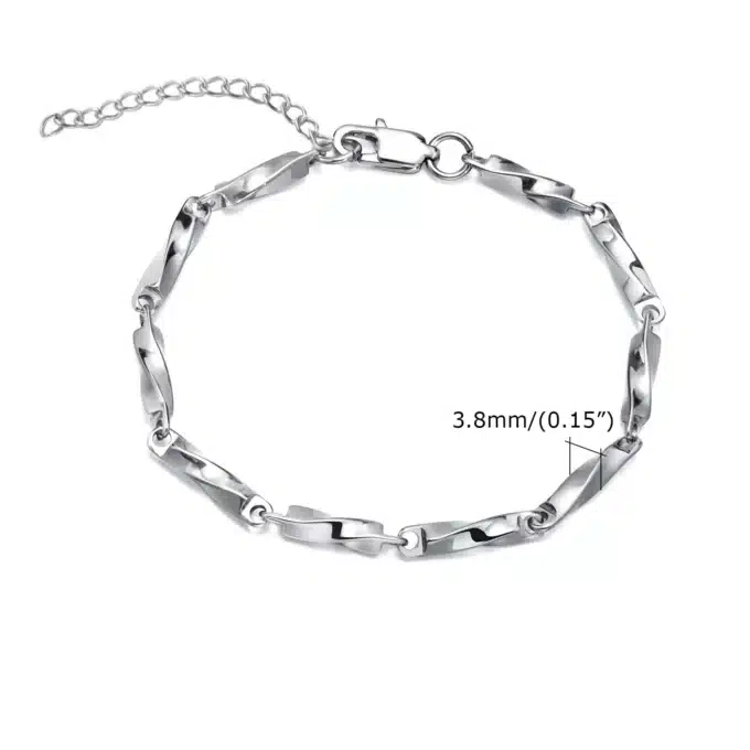 N7614a Bracelet Homme Acier tendance maillons torsadés - Bijoux Bracelets en ligne
