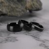 N7626c Bague duo couple Anneau 4 mm ou 8 mm Acier noir - Bijoux Bagues en ligne Ninanina