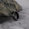 N7626e Bague duo couple Anneau 4 mm ou 8 mm Acier noir - Bijoux Bagues en ligne Ninanina