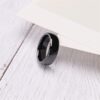 N7626g Bague duo couple Anneau 4 mm ou 8 mm Acier noir - Bijoux Bagues en ligne Ninanina