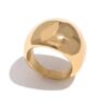 N7633 Bague dome or femme Acier inoxydable doré - Bijoux Bagues en ligne Ninanina