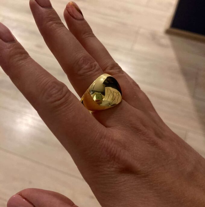 N7633g Bague dome or femme Acier inoxydable doré - Bijoux Bagues en ligne Ninanina