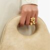 N7633i Bague dome or femme Acier inoxydable doré - Bijoux Bagues en ligne Ninanina