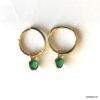 N7640g Creoles vertes 10 mm Argent Plaqué Or et Emeraude pierre de naissance mai - Bijoux Boucles d'oreilles en ligne Ninanina