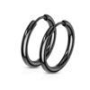 N7644 Creoles noires 25 mm en Acier Inoxydable noir - Bijoux Boucles d'oreilles en ligne Ninanina