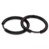 N7644b Creoles noires 25 mm en Acier Inoxydable noir - Bijoux Boucles d'oreilles en ligne Ninanina