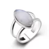 N7637 Bague Marquise Femme Pierre De Lune Et Argent 925 - Bijoux Bagues femmes en ligne Ninanina Bague marquise pour femme avec pierre de lune naturelle sertie en argent sterling 925 - Bijou élégant et raffiné
