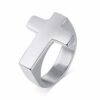 N7638a Bague croix homme Acier Inoxydable argenté - Bijoux Bagues en ligne Ninanina