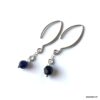N7284 Boucles d'oreilles perles swarovski noires Argent 925 - Bijoux Boucle d'oreille en ligne Ninanina