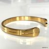 N7680b Manchette dorée fine Acier inoxydable or homme - Bijoux Bracelets en ligne Ninanina