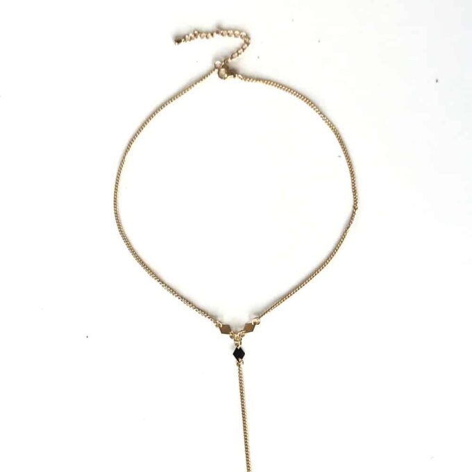 N7685i Collier décolleté plongeant or acier inoxydable doré - Bijoux Colliers en ligne Ninanina