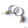 N7686a Creoles perles blanches d'eau douce et Argent 925 - Bijoux Boucles d'oreilles en ligne Ninanina