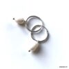N7686b Creoles perles blanches d'eau douce et Argent 925 - Bijoux Boucles d'oreilles en ligne Ninanina